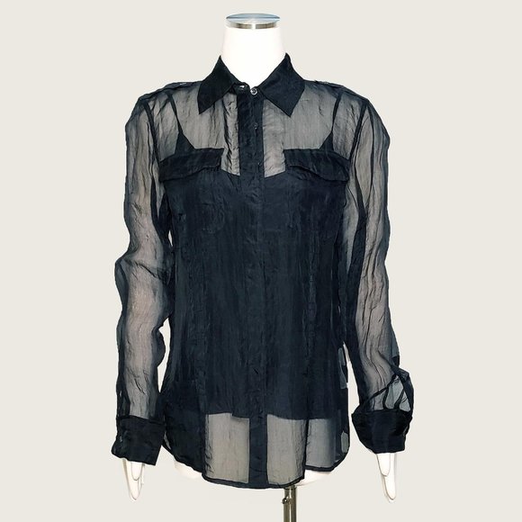 DKNYC Tops - DKNY Silk Blouse with Built-In Tank NWT